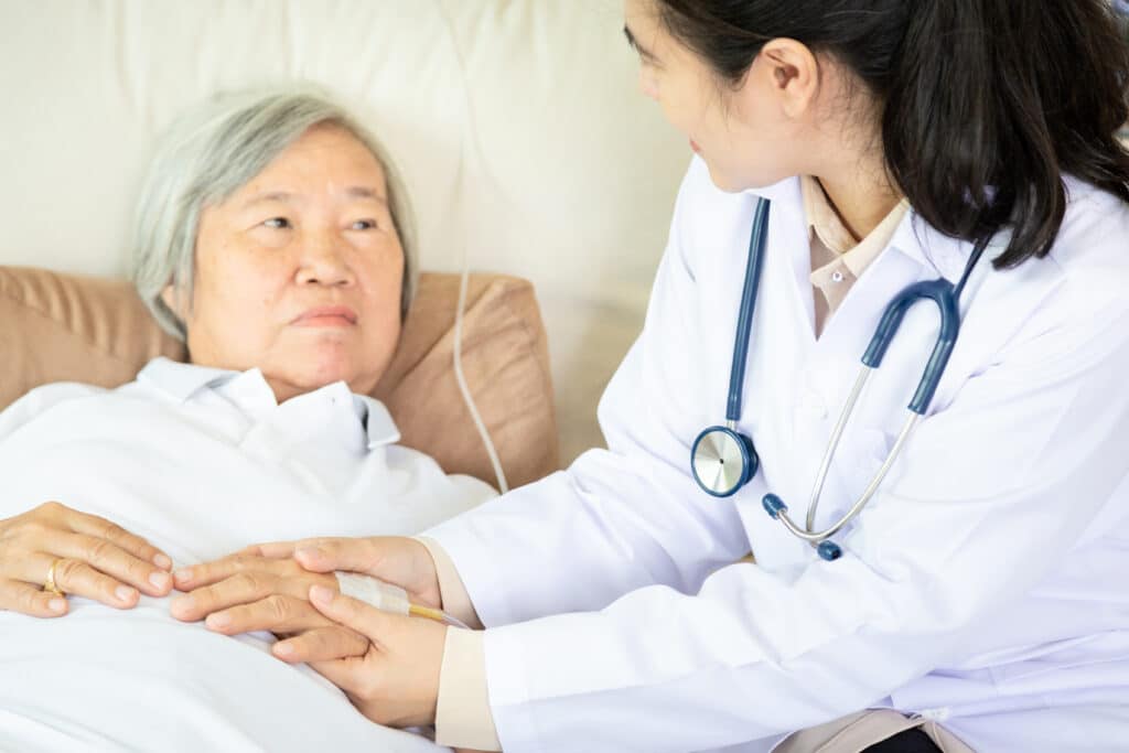 Nurse checking patient