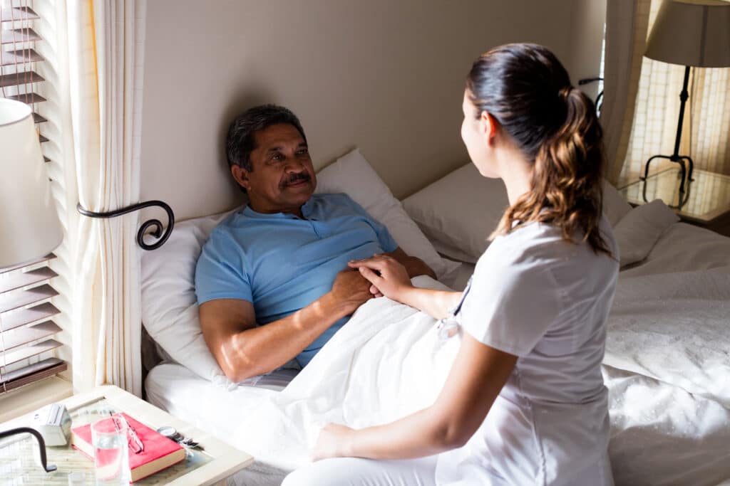 Nurse taking care of patient